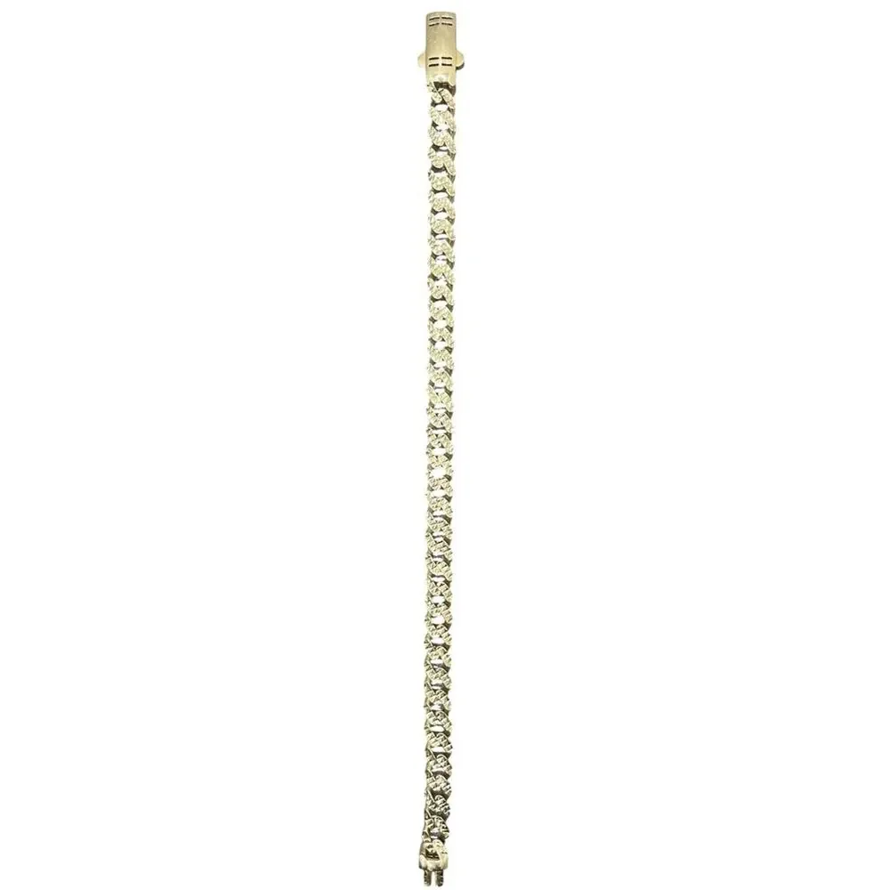 10K Yellow Gold Curb Link Diamond Cut Bracelet (22182)